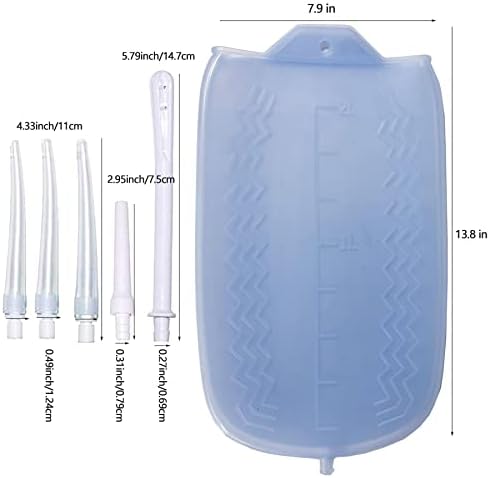 Kit de Enema de Silicona KYZETJD de 2 L con Bolsa, Manguera de Silicona de 6.3ft y 3 Puntas Reutilizables para Limpieza de Colon - imagen 2