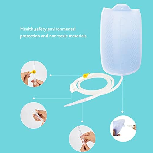 Kit de Enema de Silicona KYZETJD de 2 L con Bolsa, Manguera de Silicona de 6.3ft y 3 Puntas Reutilizables para Limpieza de Colon - imagen 5