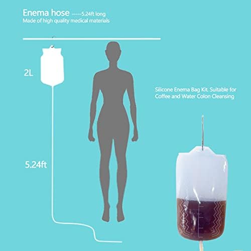Kit de Enema de Silicona KYZETJD de 2 L con Bolsa, Manguera de Silicona de 6.3ft y 3 Puntas Reutilizables para Limpieza de Colon - imagen 6