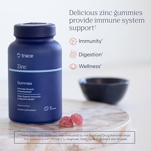 Gomitas Masticables de Zinc Trace Minerals | Apoyo Inmunológico Natural para Adultos y Niños | Veganas, Sin Gluten, No Transgénicas | Sabor Saúco | - imagen 2