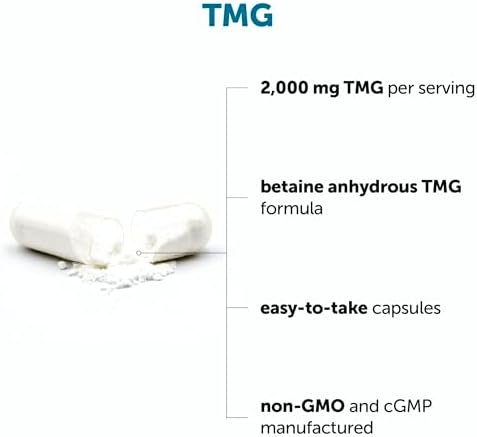 Micro Ingredients TMG 2000mg, 240 Cápsulas | Betaína Anhidra de Doble Fuerza | Sin OGM, Libre de Gluten - imagen 2