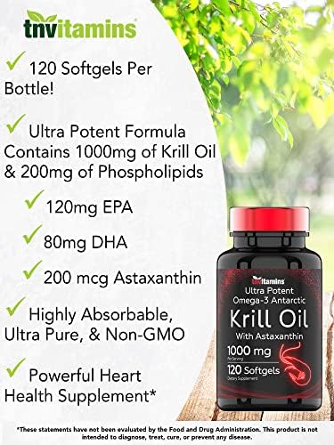 Aceite de Kril Antártico 1000mg - 120 Softgels con Astaxantina | 1000mg Aceite de Kril Rojo, 200mg Fosfolípidos, 120mg EPA, 80mg DHA, 200mcg - imagen 3