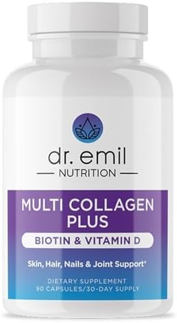 Suplemento de Colágeno Hidrolizado Dr. Emil Nutrition - Colágeno Tipo I, II, III, V & X - Apoyo para Cabello, Piel, Uñas y Articulaciones - 90 - imagen 1