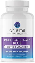 Suplemento de Colágeno Hidrolizado Dr. Emil Nutrition - Colágeno Tipo I, II, III, V & X - Apoyo para Cabello, Piel, Uñas y Articulaciones - 90 - imagen 1