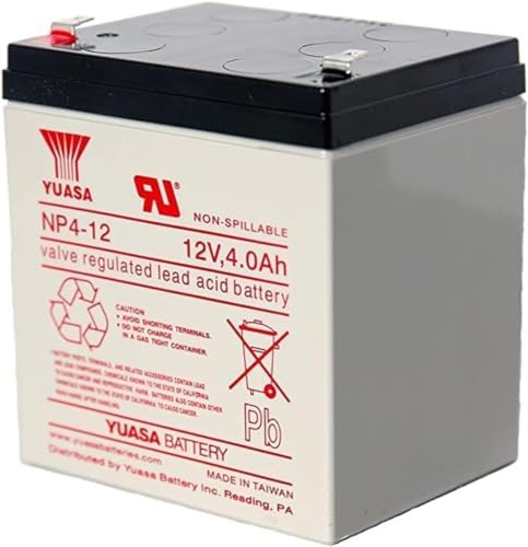Batería YUASA NP4-12 VRLA de 12V 4AH, Plomo Calcio para Mayor Durabilidad, Construcción de Mat de Vidrio Absorbido sin Ácido Libre, Recombina Gas - imagen 1