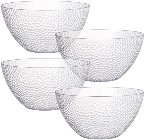 Suwimut 4 Piezas de Tazones de Plástico Transparente, Tazones Grandes de 135 OZ de 10 Pulgadas, Desechables y Reutilizables para Ensaladas, Fiestas y - imagen 1