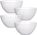 Suwimut 4 Piezas de Tazones de Plástico Transparente, Tazones Grandes de 135 OZ de 10 Pulgadas, Desechables y Reutilizables para Ensaladas, Fiestas y - imagen 1