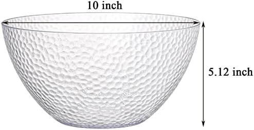 Suwimut 4 Piezas de Tazones de Plástico Transparente, Tazones Grandes de 135 OZ de 10 Pulgadas, Desechables y Reutilizables para Ensaladas, Fiestas y - imagen 2