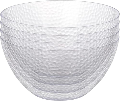Suwimut 4 Piezas de Tazones de Plástico Transparente, Tazones Grandes de 135 OZ de 10 Pulgadas, Desechables y Reutilizables para Ensaladas, Fiestas y - imagen 4