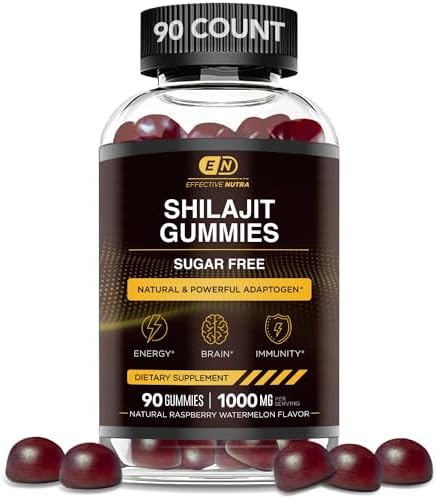 Gomitas Effective Nutra Shilajit 1000mg | Resina de Shilajit Pura para Energía, Cerebro e Inmunidad | Suplemento Vegano y Sin Azúcar | Sabor Natural - imagen 1