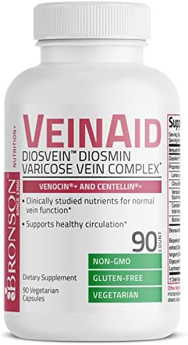 Bronson VeinAid Diosmin 1000mg - Complejo para Venas Varicosas con Venocin y Centellin, 90 Cápsulas Vegetarianas - imagen 3