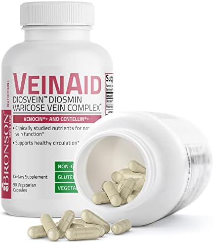 Bronson VeinAid Diosmin 1000mg - Complejo para Venas Varicosas con Venocin y Centellin, 90 Cápsulas Vegetarianas - imagen 4