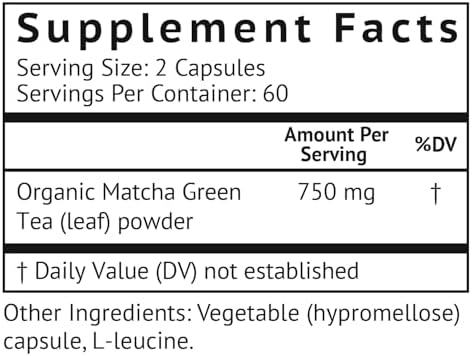 Cápsulas de Matcha Orgánico MATCHAMAX™ - Suplemento Vegano de Té Verde Matcha para Energía Suave y Mejora del Ánimo - 120 cápsulas ricas en - imagen 2