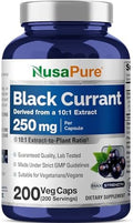 Cápsulas de Grosella Negra NusaPure, 250 mg, 200 Cápsulas Veganas (Sin OGM, Veganas) - imagen 1