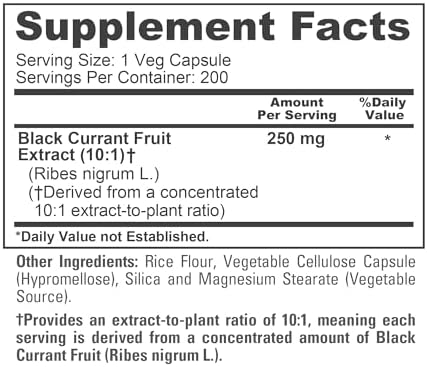 Cápsulas de Grosella Negra NusaPure, 250 mg, 200 Cápsulas Veganas (Sin OGM, Veganas) - imagen 4