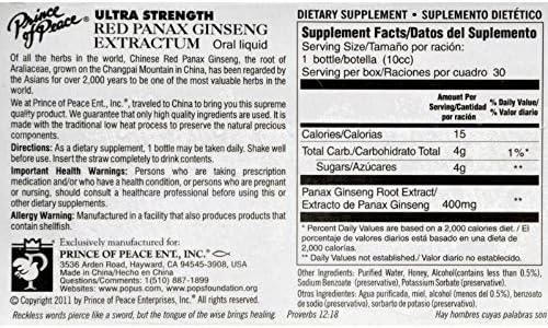 Extracto de Ginseng Panax Rojo Ultra Fuerte Prince Of Peace - 30 Viales - imagen 2
