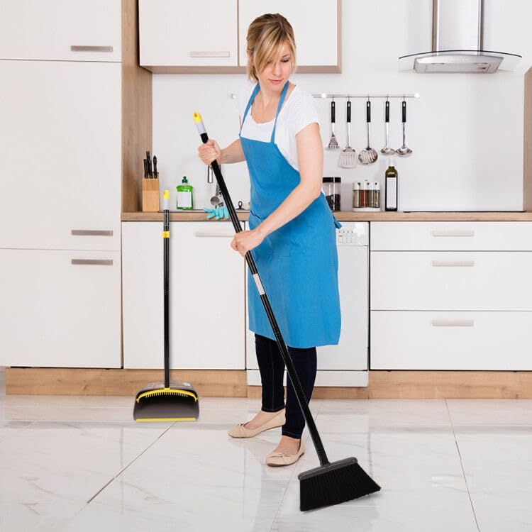 Juego de Escoba y Recogedor TreeLen, Escoba de 40/52 con Mango Largo y Recogedor de Pie para Hogar, Cocina y Uso Comercial, Resistente y Práctico - imagen 3