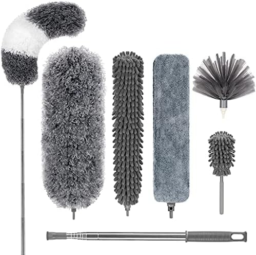 DUSTER DELUX de Microfibra, 7 PZS Reutilizables y Lavables, Plumero Flexible con Extensión de 100 Pulgadas para Limpiar Ventiladores, Techos Altos, - imagen 1