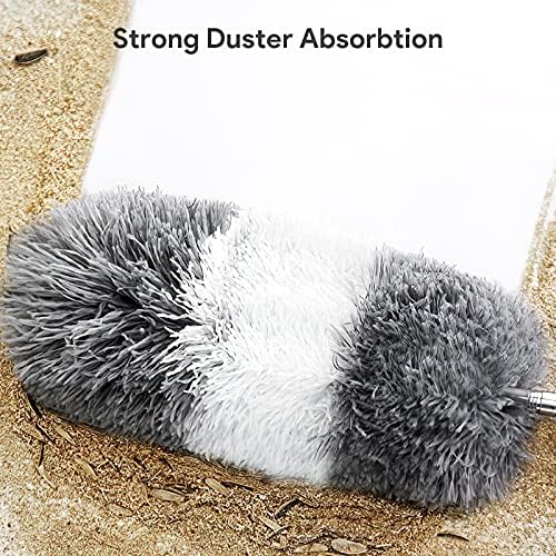 DUSTER DELUX de Microfibra, 7 PZS Reutilizables y Lavables, Plumero Flexible con Extensión de 100 Pulgadas para Limpiar Ventiladores, Techos Altos, - imagen 4