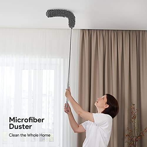 DUSTER DELUX de Microfibra, 7 PZS Reutilizables y Lavables, Plumero Flexible con Extensión de 100 Pulgadas para Limpiar Ventiladores, Techos Altos, - imagen 7