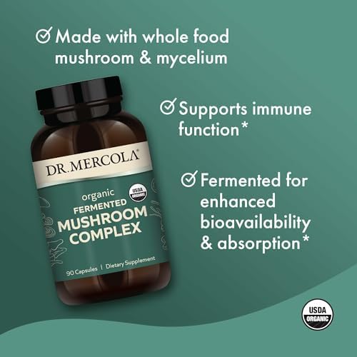 Complejo de Hongos Fermentados Orgánicos Dr. Mercola - Apoya la Salud Inmunológica y Celular - Hongos Enteros y Micelio - Sin OGM y Sin Gluten - 90 - imagen 4