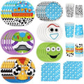 Juego de 120 piezas de suministros para fiesta de cumpleaños: platos, servilletas, vasos y platos de postre desechables para 30 invitados. - imagen 1