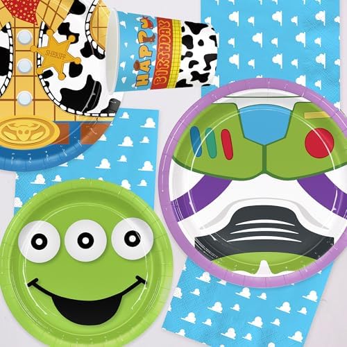 Juego de 120 piezas de suministros para fiesta de cumpleaños: platos, servilletas, vasos y platos de postre desechables para 30 invitados. - imagen 5