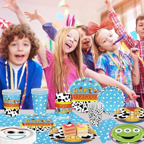 Juego de 120 piezas de suministros para fiesta de cumpleaños: platos, servilletas, vasos y platos de postre desechables para 30 invitados. - imagen 6