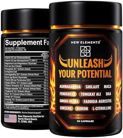 Suplemento Natural para Aumentar Testosterona en Hombres – Potenciador con Tongkat Ali, Fadogia Agrestis, Shilajit, Ashwagandha, Ginseng, Tribulus, - imagen 1