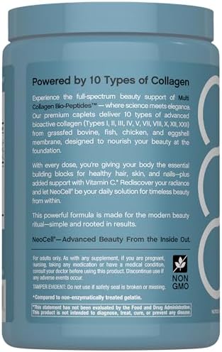 Píldoras NeoCell Multi Collagen Peptides | 360 Tabletas | Absorción Superior | Tipos I, II, III, IV, VIII, X, XII, XXII | Para Mujeres y Hombres - imagen 3