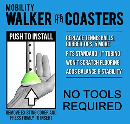 Coasters para Andadores, Paquete de 6 Pelotas de Tenis Amarillas de Easy To Use Products - Alternativa Más Duradera y Resistente - Se Desliza - imagen 3