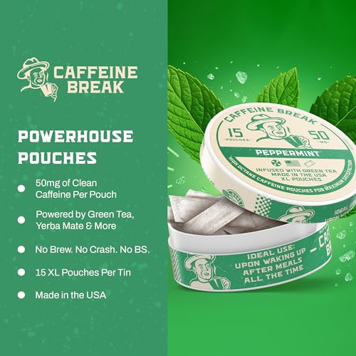ALP Supply Co - Pouches de Cafeína Peppermint - Sabor Suave a Menta - Energía Limpia y Potente en Cualquier Momento - Hecho en EE. UU. - 50mg por - imagen 5