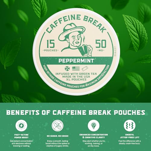 ALP Supply Co - Pouches de Cafeína Peppermint - Sabor Suave a Menta - Energía Limpia y Potente en Cualquier Momento - Hecho en EE. UU. - 50mg por - imagen 6