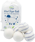 Pelotas de Secado de Lana Orgánica Reutilizables (Juego de 6) XL - 100% Lana Pura de Nueva Zelanda - Bolas Suavizantes Antiestáticas Naturales - imagen 1