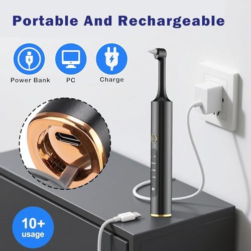 Pulidor Dental Eléctrico con 5 Cabezas de Cepillo, Kit de Blanqueamiento y Limpieza de Dientes Recargable con Luz LED y 4 Modos de Velocidad - imagen 5