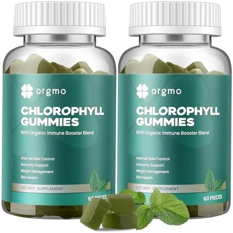 Gomitas de Clorofila ORGMO Sin Azúcar para Olor Corporal, Suplemento Desodorante Interno Vegano con ACV, Chlorella, Espirulina y Vitamina D para - imagen 1