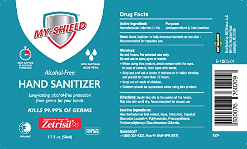 My-Shield Desinfectante de Manos Espuma 1.7 oz (paquete de 4). Protección duradera. Suaviza las manos con Aloe Vera. Libre de alcohol. Registrado por - imagen 2