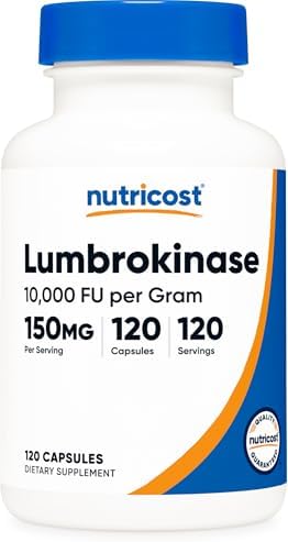 Cápsulas de Lumbroquinasa Nutricost 150 mg (120 cápsulas) - Sin gluten, sin OGM, probado por terceros - imagen 1