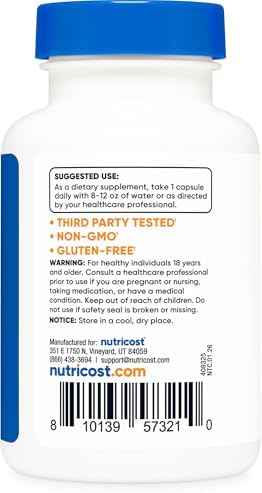 Cápsulas de Lumbroquinasa Nutricost 150 mg (120 cápsulas) - Sin gluten, sin OGM, probado por terceros - imagen 4