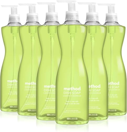 Jabón Líquido para Platos Method, Limón + Sal Marina, Efectivo contra la Grasa, 18 Fl Oz (Paquete de 6) - imagen 6