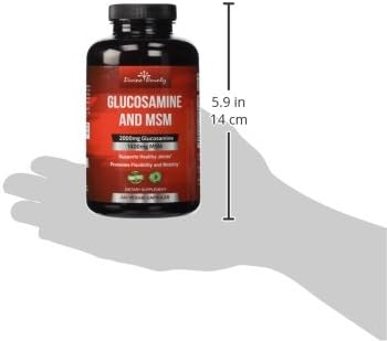 Suplemento de Glucosamina Sulfato Divine Bounty (2000mg por porción) con MSM - 240 cápsulas vegetarianas pequeñas - Sin mariscos ni aditivos dañinos - imagen 5