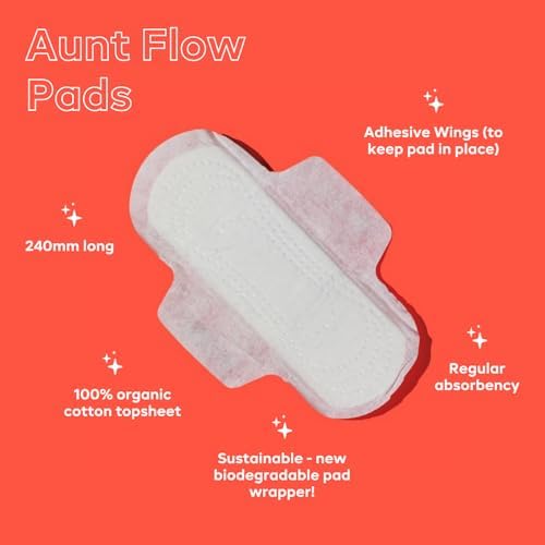 Toallas Menstruales Orgánicas con Alas Aunt Flow - Absorbencia Regular, Sin Dioxinas, Hipoalergénicas, Paquete de 36 - imagen 2