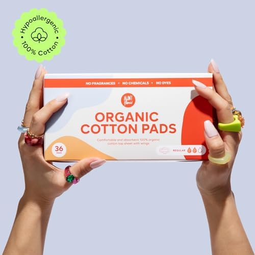 Toallas Menstruales Orgánicas con Alas Aunt Flow - Absorbencia Regular, Sin Dioxinas, Hipoalergénicas, Paquete de 36 - imagen 4