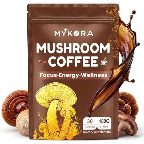 Café de Hongo 2000mg, Café Instantáneo Orgánico con 6 Hongos Adaptógenos (Melena de León y Cola de Pavo), con Aceite MCT y Coco, 30 Porciones para - imagen 1