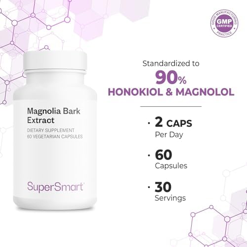 Supersmart - Extracto de Corteza de Magnolia (Máxima Potencia) 300mg al Día - 90% Honokiol y Magnolol - Suplemento de Corteza de Magnolia | No GMO y - imagen 5