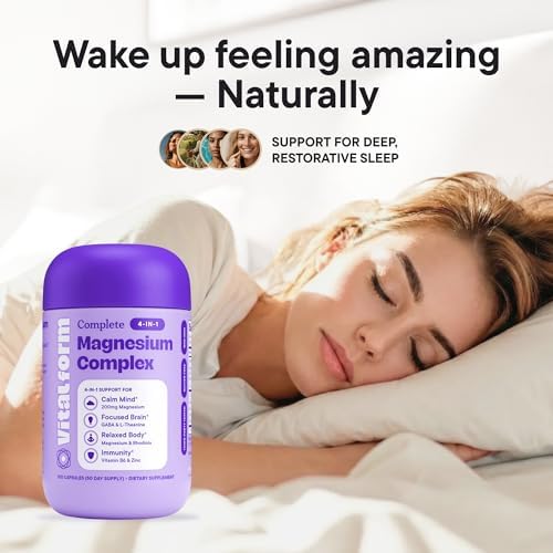 VitalForm Complejo de Sueño con Magnesio Glicinato – Apoyo No Habitual con L-Teanina, GABA, Zinc y Rhodiola – Promueve Relajación, Calma y - imagen 8