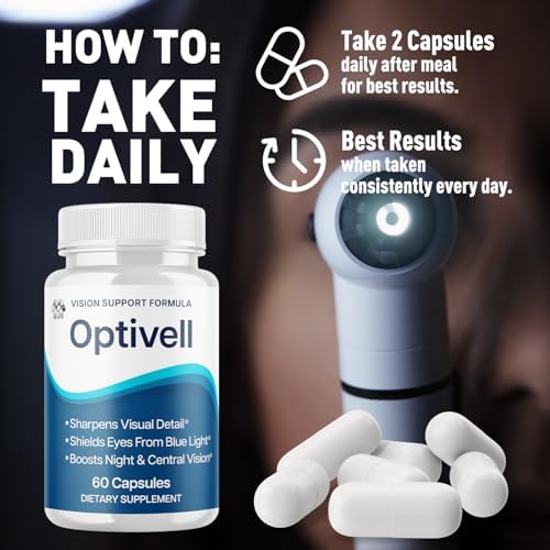 Cápsulas Optivell para los Ojos, Suplemento Natural de Vitaminas para la Vista con Ingredientes Naturales, Fórmula Avanzada para la Salud Ocular (60 - imagen 5