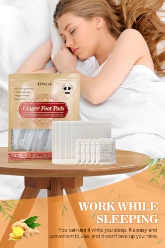 TEWEAE Almohadillas para Pies - 60 Almohadillas de Jengibre Natural y Vinagre de Bambú, Perfectas para Viajes o Uso en Casa - imagen 2