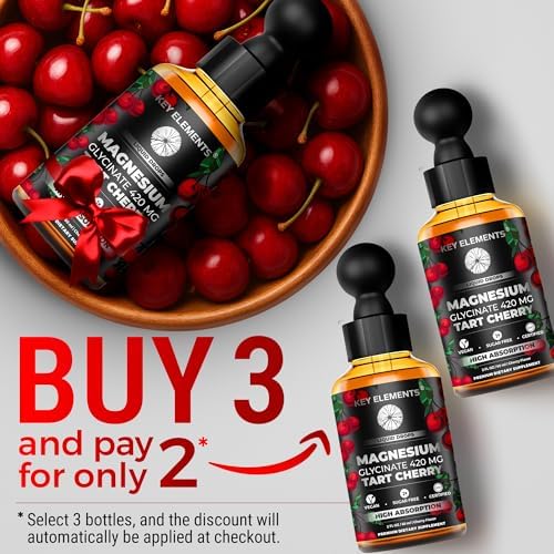 Magnesio Glicinato Líquido 420 mg con Extracto Natural de Cereza Ácida | Suplemento de Gotas para Sueño, Ánimo y Movilidad - imagen 2