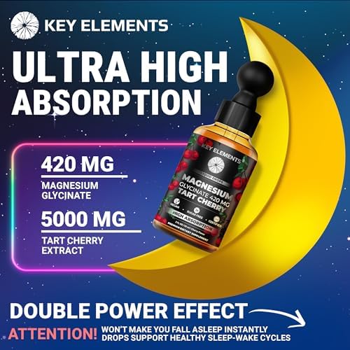 Magnesio Glicinato Líquido 420 mg con Extracto Natural de Cereza Ácida | Suplemento de Gotas para Sueño, Ánimo y Movilidad - imagen 3